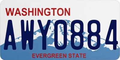 WA license plate AWY0884