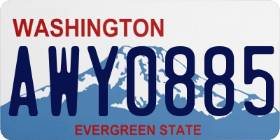 WA license plate AWY0885