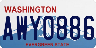 WA license plate AWY0886