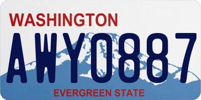 WA license plate AWY0887