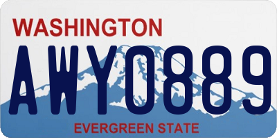 WA license plate AWY0889