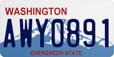 WA license plate AWY0891