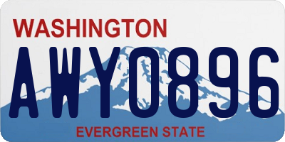 WA license plate AWY0896