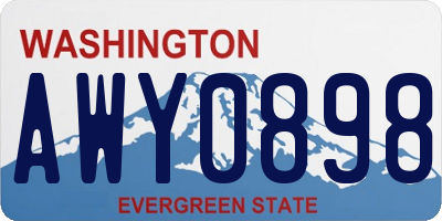 WA license plate AWY0898