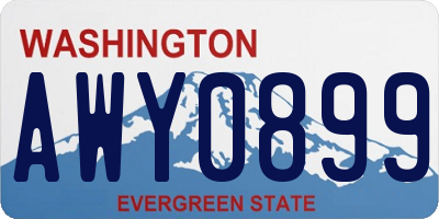 WA license plate AWY0899
