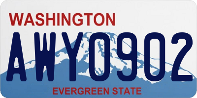 WA license plate AWY0902
