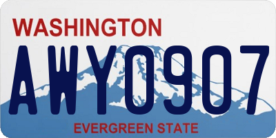 WA license plate AWY0907
