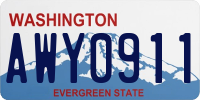WA license plate AWY0911