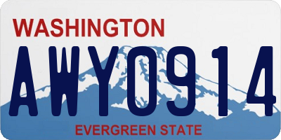 WA license plate AWY0914