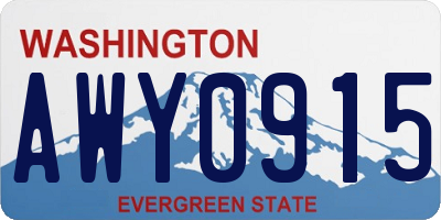 WA license plate AWY0915