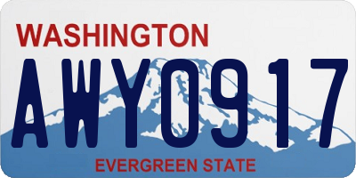 WA license plate AWY0917