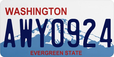 WA license plate AWY0924