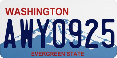 WA license plate AWY0925
