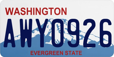 WA license plate AWY0926