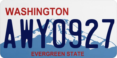 WA license plate AWY0927