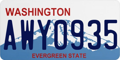 WA license plate AWY0935