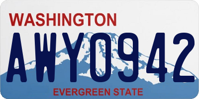 WA license plate AWY0942