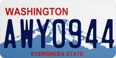 WA license plate AWY0944