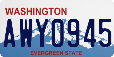 WA license plate AWY0945