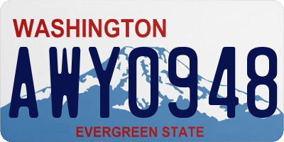 WA license plate AWY0948