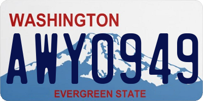 WA license plate AWY0949