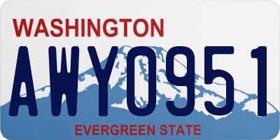WA license plate AWY0951