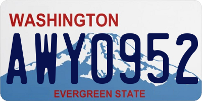 WA license plate AWY0952