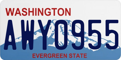 WA license plate AWY0955
