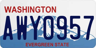 WA license plate AWY0957