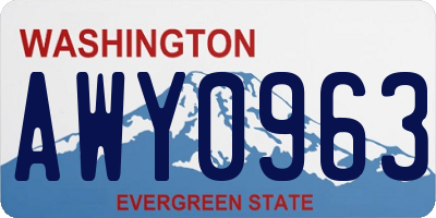 WA license plate AWY0963