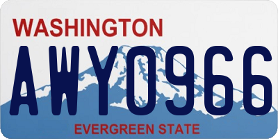 WA license plate AWY0966