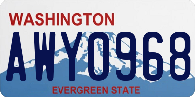 WA license plate AWY0968