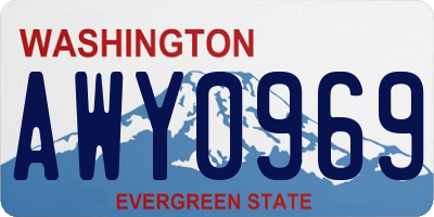 WA license plate AWY0969