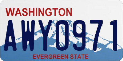 WA license plate AWY0971