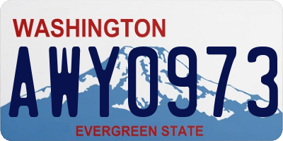 WA license plate AWY0973