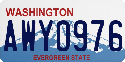 WA license plate AWY0976