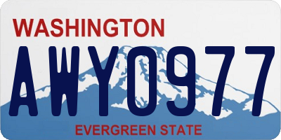 WA license plate AWY0977