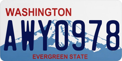 WA license plate AWY0978