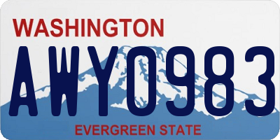 WA license plate AWY0983