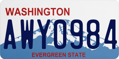 WA license plate AWY0984