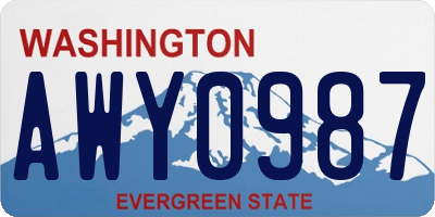 WA license plate AWY0987