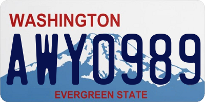 WA license plate AWY0989