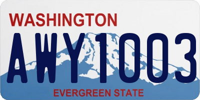 WA license plate AWY1003