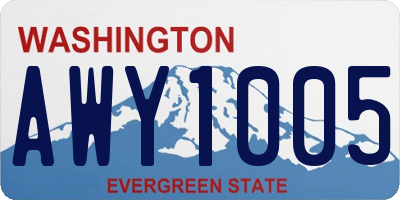 WA license plate AWY1005