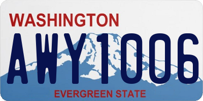 WA license plate AWY1006