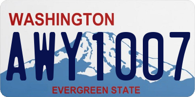 WA license plate AWY1007
