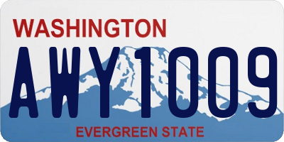 WA license plate AWY1009