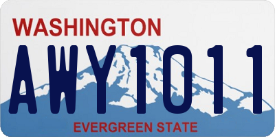 WA license plate AWY1011