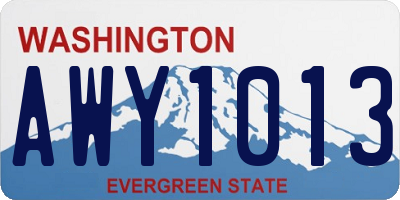 WA license plate AWY1013