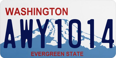WA license plate AWY1014